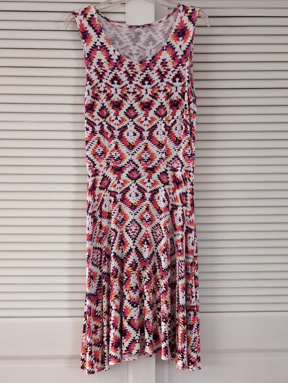 a n.a. Sleeveless A-Line Dress. Geo Print. Size Small Pink/Black Multicolor